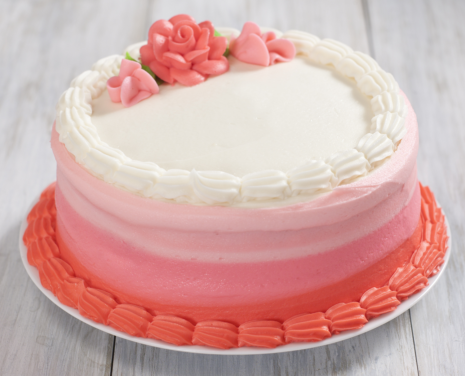Ombre Coral Double Layer Cake