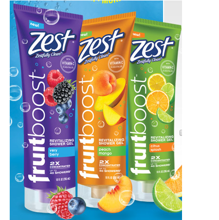 Zest boost shower gels