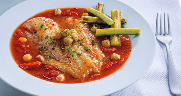 Cod and zucchini