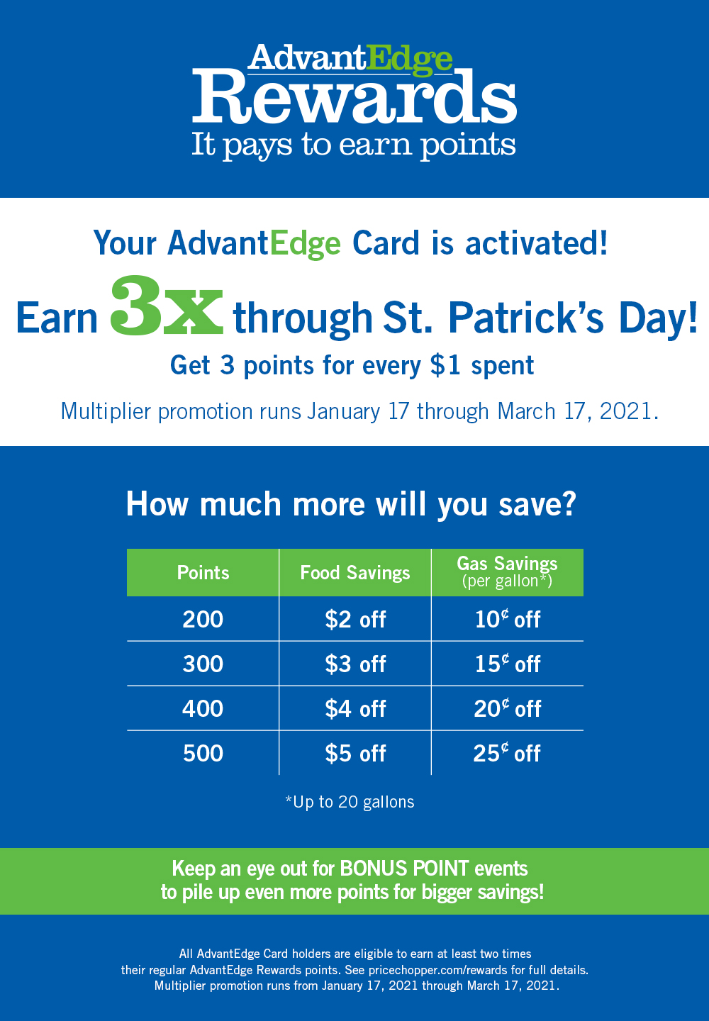 3x Advantedge Rewards Multiplier One Click Price Chopper Market 32