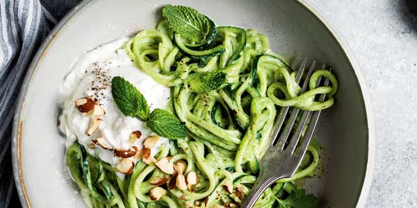 Pesto Aucchini Noodles with Burrata