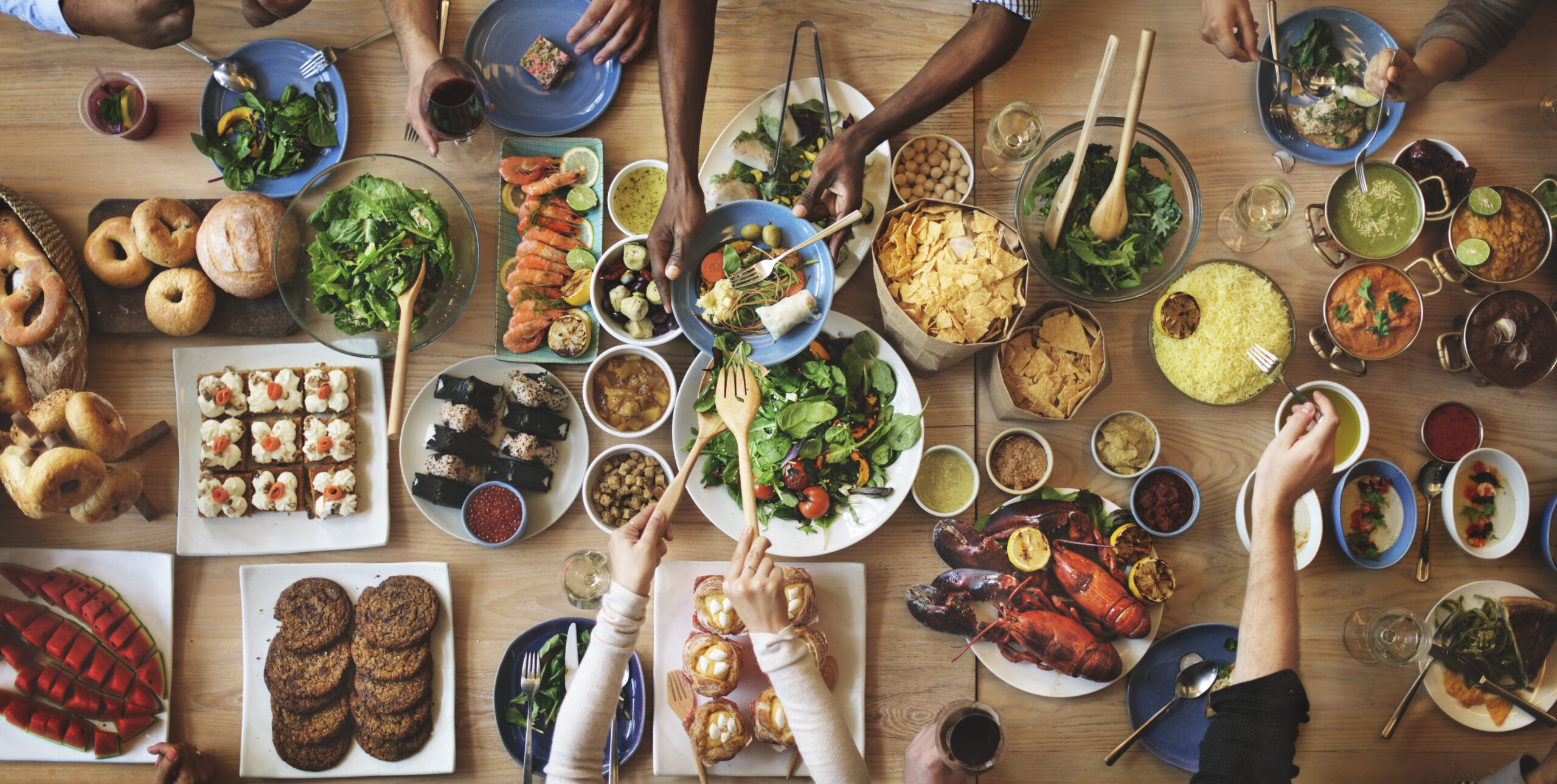 Brunch Choice Crowd Dining Food Options Eating Concept Brunch Choice Crowd Dining Food Options Eating Concept