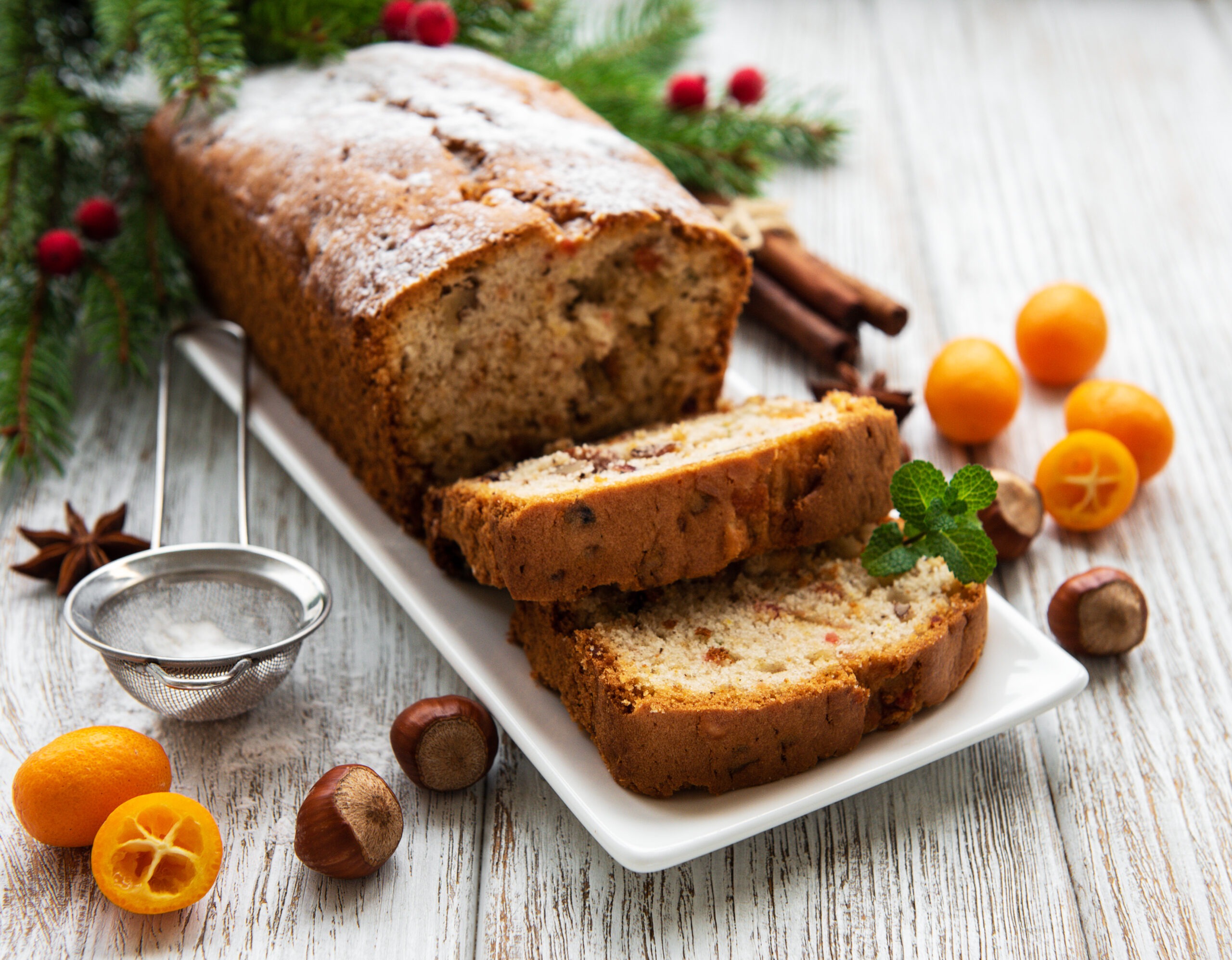 traditional homemade stollen with dried fruits and nuts traditional homemade stollen with dried fruits and nuts
