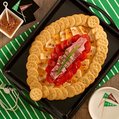 Cheese ‘n Crackers Football Snack Board with RITZ Crackers