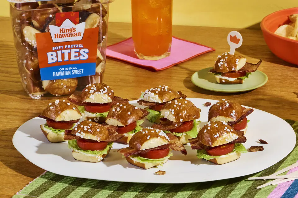 Mini Blt Pretzel Bites with Kings Hawaiian